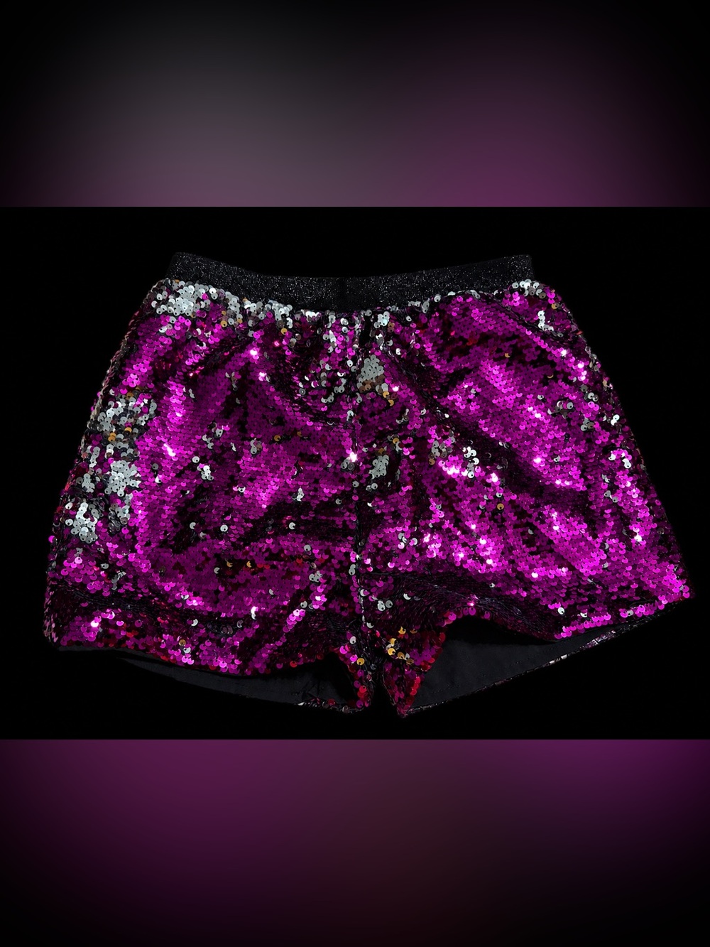 Magenta Sequin Shorts
